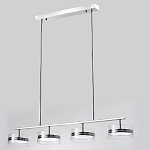 Люстра светодиодная с 4-мя круглыми прозрачными плафонами цилиндрической формы из акрила и стекла с пультом для регулировки света Glass Lamp Chromium варинант исполнения - 4 | Loft Concept в Челябинске