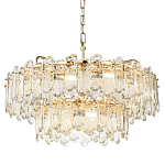 Люстра подвесная двухъярусная с хрустальными овальными подвесками Harmonica варинант исполнения - 1 | Loft Concept в Челябинске