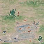 Обои ручная роспись Promenade Special Colourway on pink painted Xuan paper варинант исполнения - 2 | Loft Concept в Челябинске