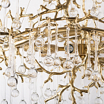 Подвесная люстра в виде ветвей деревьев золотого цвета с прозрачными подвесками-каплями 10 и 14 ламп Droplet Chandelier варинант исполнения - 5 | Loft Concept в Челябинске