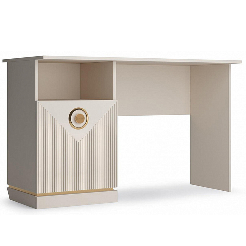 Стол письменный с ящиком и нишей для хранения Satin Furniture Бежево-серый в Челябинске | Loft Concept 
