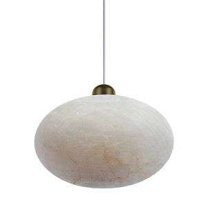 Подвесной светильник с плафоном в виде эллипса из белого алебастра Cryptocrystalline Stone