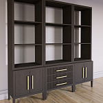 Модульный стеллаж Primo из трех составных элементов Темный орех варинант исполнения - 3 | Loft Concept в Челябинске