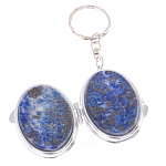 Зеркало брелок карманное двухстороннее из натурального камня Лазурит Stone Mirrors варинант исполнения - 2 | Loft Concept в Челябинске