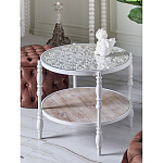 Журнальный столик из натурального дерева в винтажном стиле Openwork Coffee Table варинант исполнения - 6 | Loft Concept в Челябинске