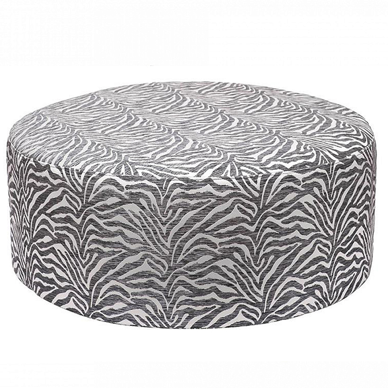 Пуф круглый с принтом Beige Jacquard Бежевый в Челябинске | Loft Concept 