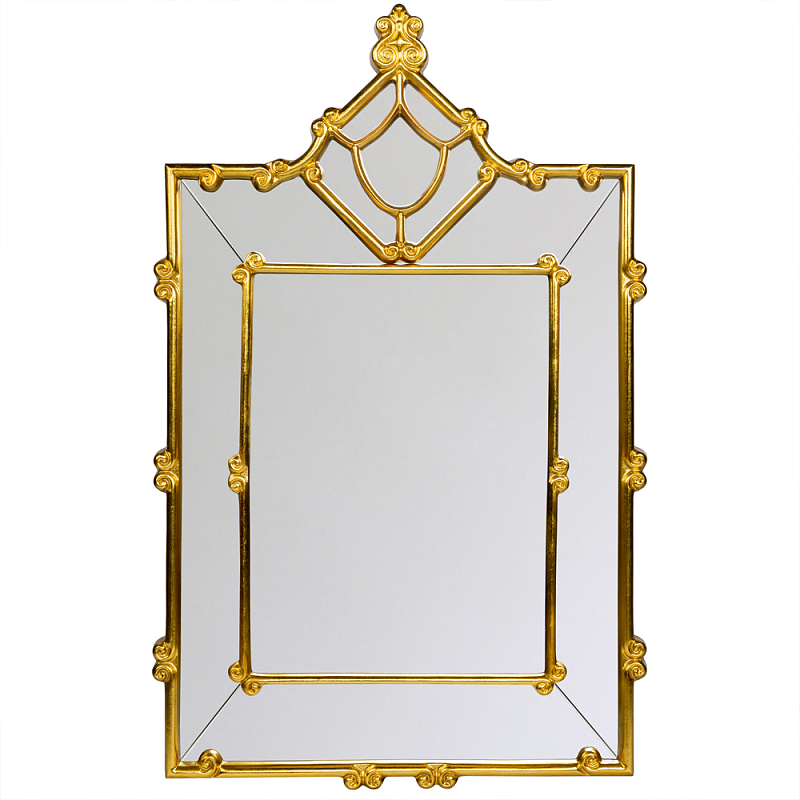 Зеркало прямоугольное Golden Classic Ornament Mirror Золотой в Челябинске | Loft Concept 