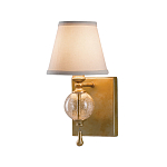 Бра со стеклянным шарообразным декором с пузырьками и бежевым абажуром Feiss варинант исполнения - 1 | Loft Concept в Челябинске