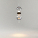 Подвесной светильник с плафоном из стекла с зеркальным градиентом Double Moon варинант исполнения - 6 | Loft Concept в Челябинске