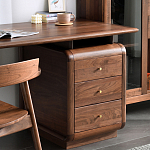 Стол рабочий округлой формы с 3-мя ящиками  Working Moonnut Table варинант исполнения - 7 | Loft Concept в Челябинске