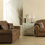 Настольная лампа с фарфоровым основанием бежевого цвета с рисунком и плиссированным абажуром на темной подставке Elstead Lighting варинант исполнения - 11 | Loft Concept в Челябинске