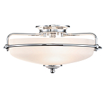 Потолочный светильник со стеклянным плафоном на изогнутых кронштейнах Quoizel  варинант исполнения - 7 | Loft Concept в Челябинске