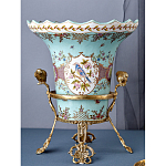 Ваза из голубого фарфора с рисунком птиц и цветов и декоративными элементами Blue Garden варинант исполнения - 7 | Loft Concept в Челябинске