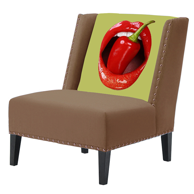 FUN Armchair "Chili Pepper" Beige Дизайнерское кресло с цветным принтом Бежевый FUN Armchair "Chili Pepper" Beige Дизайнерское кресло с цветным принтом Бежевый в Челябинске | Loft Concept