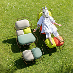 Дизайнерское разноцветное кресло на металлическом каркасе с подставкой для ног Poltronova Plasma Armchair варинант исполнения - 11 | Loft Concept в Челябинске