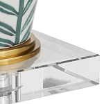 Настольная лампа овальная с тропическим принтом Stylized Aalm Leaves Motif варинант исполнения - 2 | Loft Concept в Челябинске