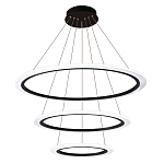 Люстра подвесная светодиодная с тремя черными кольцами и пультом управления Ring Horizontal варинант исполнения - 1 | Loft Concept в Челябинске