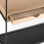 Металлический стеллаж с деревянными полками и ящиками Menzie Metal Wood Rack варинант исполнения - 3 | Loft Concept в Челябинске