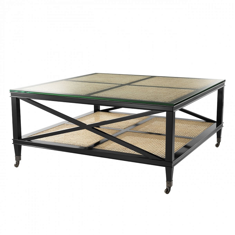 Журнальный стол Eichholtz Coffee Table Bahamas Черный Прозрачное Стекло Бежевый Журнальный стол Eichholtz Coffee Table Bahamas Черный Прозрачное Стекло Бежевый в Челябинске | Loft Concept