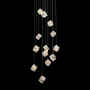 Люстра каскадная с мозаичным хрустальным оформлением Sparks of Crystal