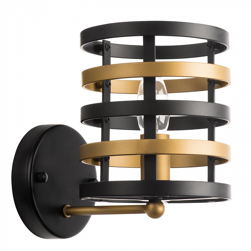 Бра Gold Stripes Sconces Золотой Черный в Челябинске | Loft Concept 