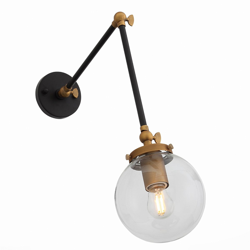 Бра Bistro Globe Clear Glass Bra Gold Long Золотой Бра Bistro Globe Clear Glass Bra Gold Long Золотой в Челябинске | Loft Concept