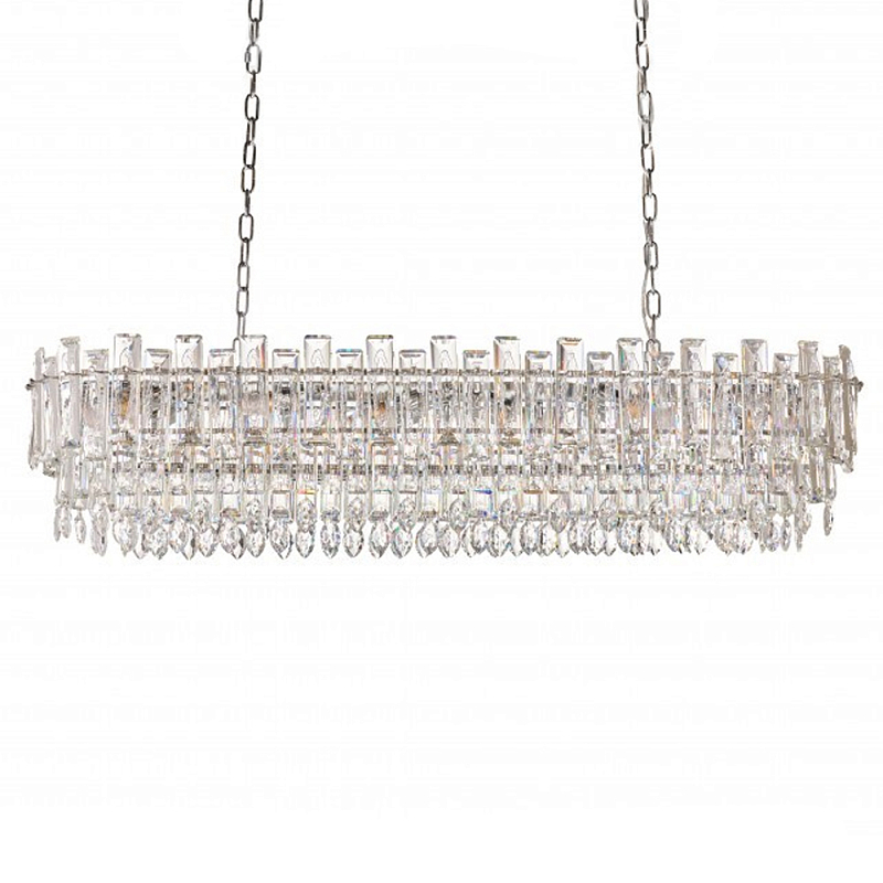 Люстра овальная с хрустальными подвесками Gorgeous Crystal Light Хром Прозрачный Золотой Люстра овальная с хрустальными подвесками Gorgeous Crystal Light Хром Прозрачный Золотой в Челябинске | Loft Concept