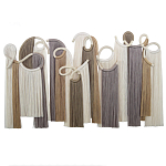 Настенный декор с бахромой белого и бежевого цвета Abstraction I варинант исполнения - 3 | Loft Concept в Челябинске