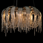 Люстра подвесная круглая с изогнутыми металлическими дугами и ниспадающими цепочками 65 см Atlantis Chain варинант исполнения - 14 | Loft Concept в Челябинске