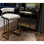 Стул барный букле бежевый с каркасом цвета матовое золото Tactility варинант исполнения - 5 | Loft Concept в Челябинске