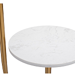 Торшер с мраморным столиком и золотым плафоном Ezio Floor Lamp варинант исполнения - 2 | Loft Concept в Челябинске