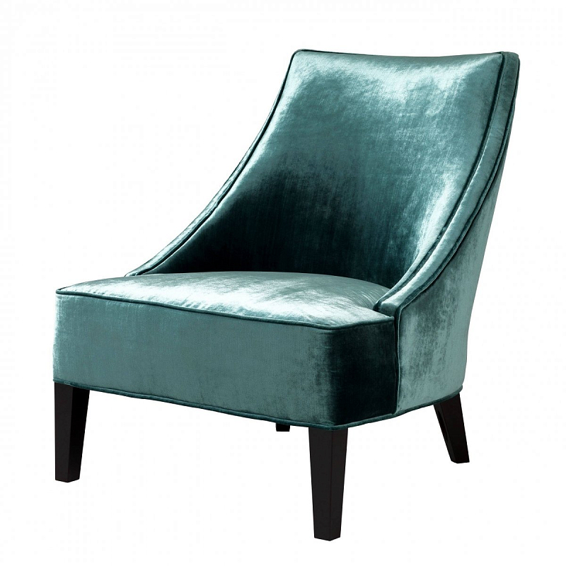 Кресло Eichholtz Chair Dulwich Turquoise Бирюзовый Черный в Челябинске | Loft Concept 