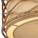 Подвесной светильник  из кованого железа и абажуром из ротанга Wicker Furniture варинант исполнения - 2 | Loft Concept в Челябинске