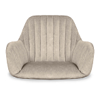 Барный стул со спинкой и подлокотниками на 4-х коричневых деревянных ножках Бежевый Велюр Ava Charm варинант исполнения - 4 | Loft Concept в Челябинске