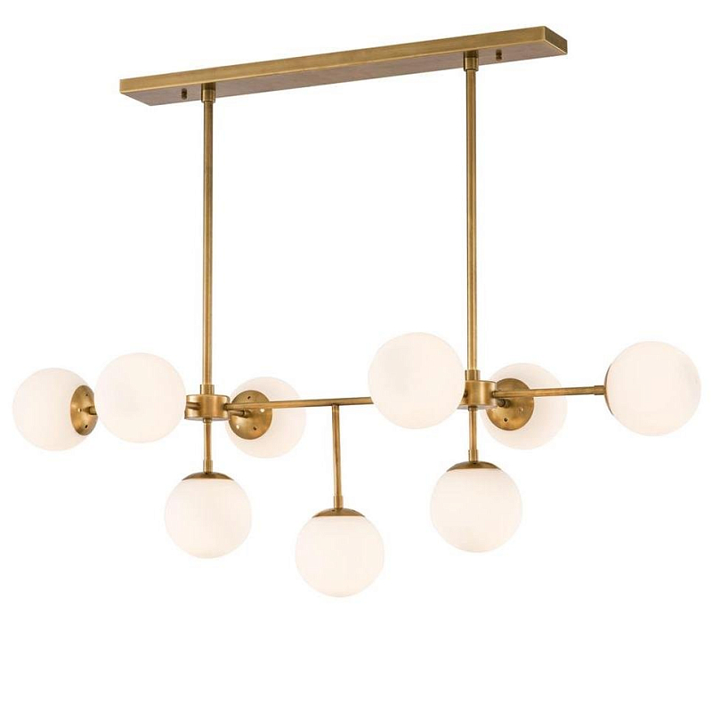 Люстра Chandelier Lux Латунь Античная полированная Белый Люстра Chandelier Lux Латунь Античная полированная Белый в Челябинске | Loft Concept
