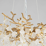Люстра подвесная золотого цвета с декоративными ветвями и прозрачными рельефными подвесками FAIRYTREE Light варинант исполнения - 7 | Loft Concept в Челябинске