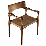 Стул из Ореха с плетеным сидением Kronos Dining Chair Brown варинант исполнения - 1 | Loft Concept в Челябинске