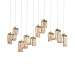 Подвесной светильник линейный с плафонами волнистой формы из фактурного стекла Big Wave варинант исполнения - 7 | Loft Concept в Челябинске