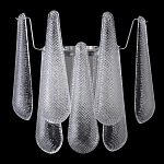 Бра с подвесками из рифленного стекла в форме капель на основании цвета хром Textured Glass варинант исполнения - 2 | Loft Concept в Челябинске