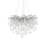 Люстра подвесная с прозрачными стеклянными подвесками в форме капель Диаметр 60 см Droplet Chandelier варинант исполнения - 14 | Loft Concept в Челябинске
