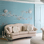 Обои с вышивкой ручной работы Amami Waves Moonbeam colourway on silk moire варинант исполнения - 1 | Loft Concept в Челябинске