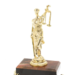 Часы настольные бронзовые из натурального камня Яшма с декором в виде Фемиды Themis Stone Clock варинант исполнения - 3 | Loft Concept в Челябинске