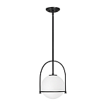 Подвесной светильник с белым плафоном в форме шара в арочной подвеске Hinkley варинант исполнения - 1 | Loft Concept в Челябинске