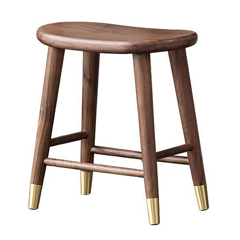 Табурет деревянный на золотистых ножках Moon Walnut Furniture Орех Золотой Табурет деревянный на золотистых ножках Moon Walnut Furniture Орех Золотой в Челябинске | Loft Concept