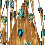 Бра настенное золотое с декором из бирюзовых элементов Peacock Tail варинант исполнения - 1 | Loft Concept в Челябинске