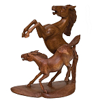 Статуэтка из дерева в виде лошадей Scowns варинант исполнения - 1 | Loft Concept в Челябинске