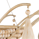 Люстра из деревянных бусин с подвесками в виде капель Wooden Beads варинант исполнения - 3 | Loft Concept в Челябинске