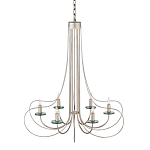 Люстра серебряного цвета с изогнутыми элементами каркаса Twisted Iron Chandelier варинант исполнения - 1 | Loft Concept в Челябинске