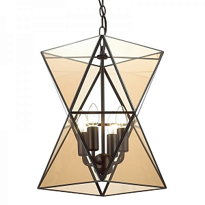 Люстра PolyPyramid Glass Pendant 4 Cognac