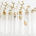 Люстра подвесная прямоугольная с бронзовыми акцентами и прозрачными стеклянными каплями Droplet Chandelier варинант исполнения - 5 | Loft Concept в Челябинске